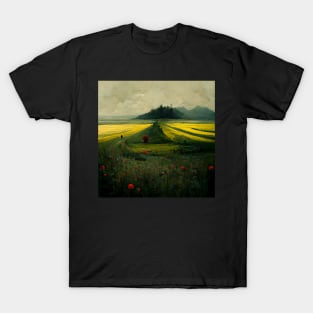 Peaceful Yellow Field | Green Trail T-Shirt